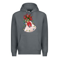 Rock christmas rooster with lights Premium Hoodie - RanaPortraitStore