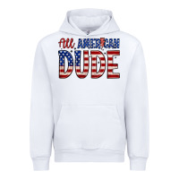 White all american dude Urban Hoodie - Zillion Design Studio