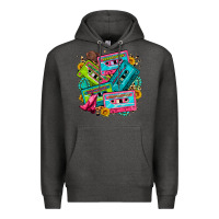 Charcoal Heather 90's country cassette tapes Premium Hoodie - Zillion Design Studio