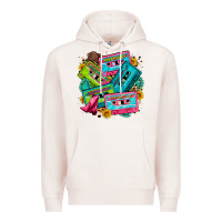 Pale Pink 90's country cassette tapes Premium Hoodie - Zillion Design Studio