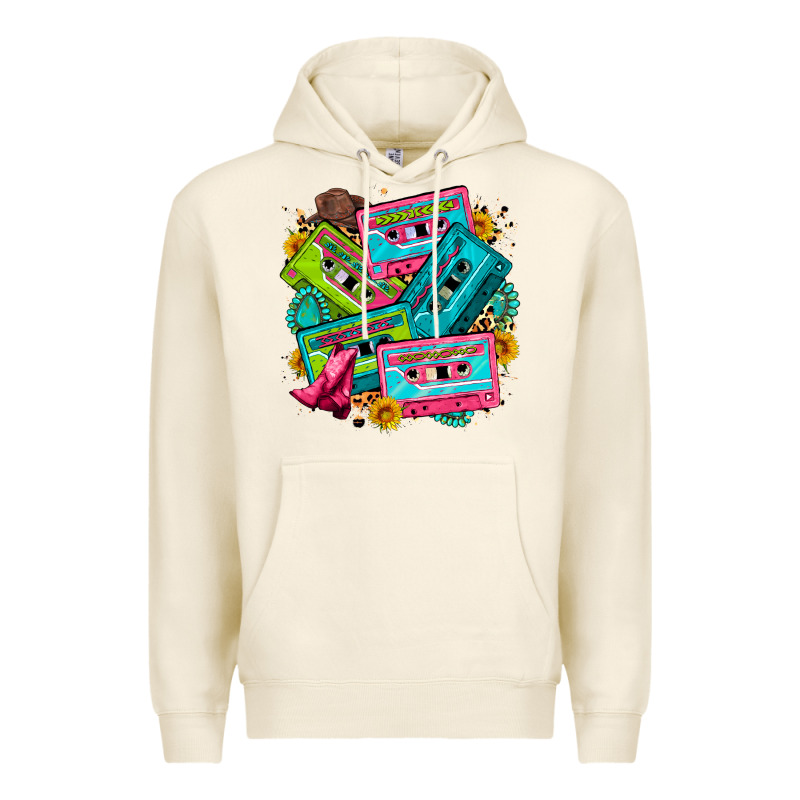 90's Country Cassette Tapes Premium Hoodie by Zillion Design Studio | Teevron