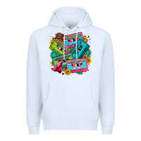White 90's country cassette tapes Premium Hoodie - Zillion Design Studio