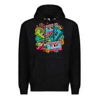Black 90's country cassette tapes Premium Hoodie - Zillion Design Studio