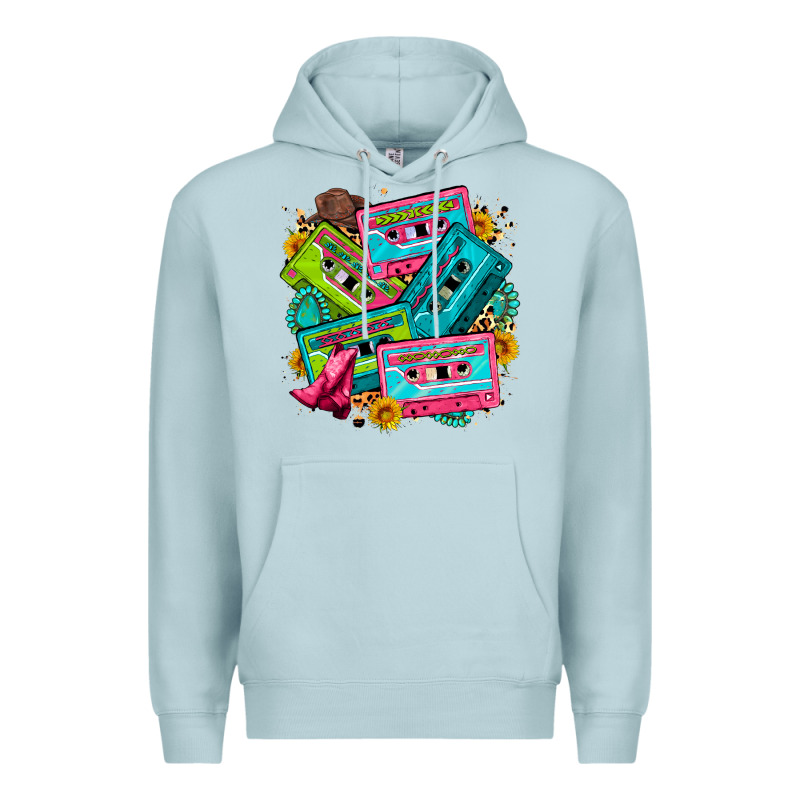 90's Country Cassette Tapes Premium Hoodie by Zillion Design Studio | Teevron