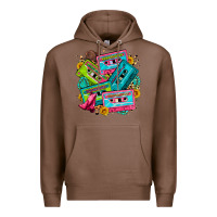 Chestnut 90's country cassette tapes Premium Hoodie - Zillion Design Studio