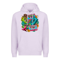 Lilac 90's country cassette tapes Premium Hoodie - Zillion Design Studio