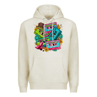 Oatmeal Heather 90's country cassette tapes Premium Hoodie - Zillion Design Studio