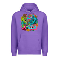 Purple 90's country cassette tapes Premium Hoodie - Zillion Design Studio