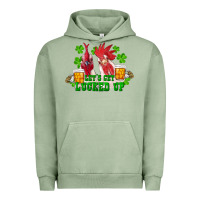 Pigment Oil Green st. patrick's day roosters let's get lucked up Urban Hoodie - RanaPortraitStore