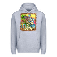 Heather Grey salt water and sunshine Premium Hoodie - texasbilliewilder