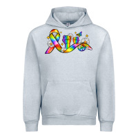 Heather Grey pride ribbon Urban Hoodie - Zillion Design Studio