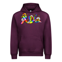 Mauve Wine pride ribbon Urban Hoodie - Zillion Design Studio