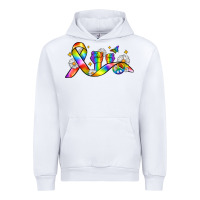 White pride ribbon Urban Hoodie - Zillion Design Studio