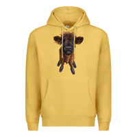 Antique Gold highland cow calf Premium Hoodie - RanaPortraitStore