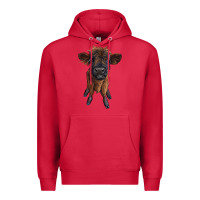 Cardinal highland cow calf Premium Hoodie - RanaPortraitStore