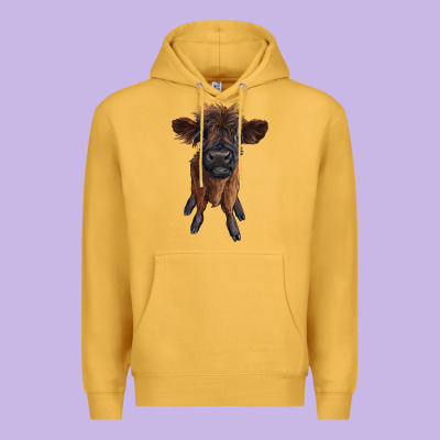 Highland Cow Calf Premium Hoodie Designed By Ranaportraitstore