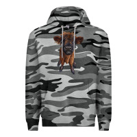 Slate Camo highland cow calf Premium Hoodie - RanaPortraitStore
