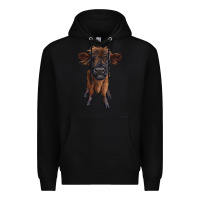 Black highland cow calf Premium Hoodie - RanaPortraitStore