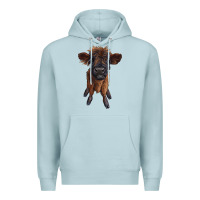 Blue Mist highland cow calf Premium Hoodie - RanaPortraitStore