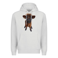 Dove Grey highland cow calf Premium Hoodie - RanaPortraitStore