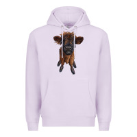 Lilac highland cow calf Premium Hoodie - RanaPortraitStore