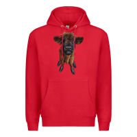 Red highland cow calf Premium Hoodie - RanaPortraitStore
