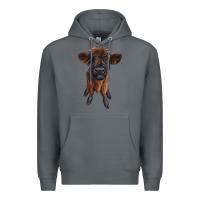 Rock highland cow calf Premium Hoodie - RanaPortraitStore