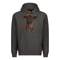 Smoke highland cow calf Premium Hoodie - RanaPortraitStore