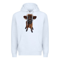 White highland cow calf Premium Hoodie - RanaPortraitStore