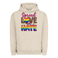 Pigment French Oak spread love not hate Urban Hoodie - Zillion Design Studio
