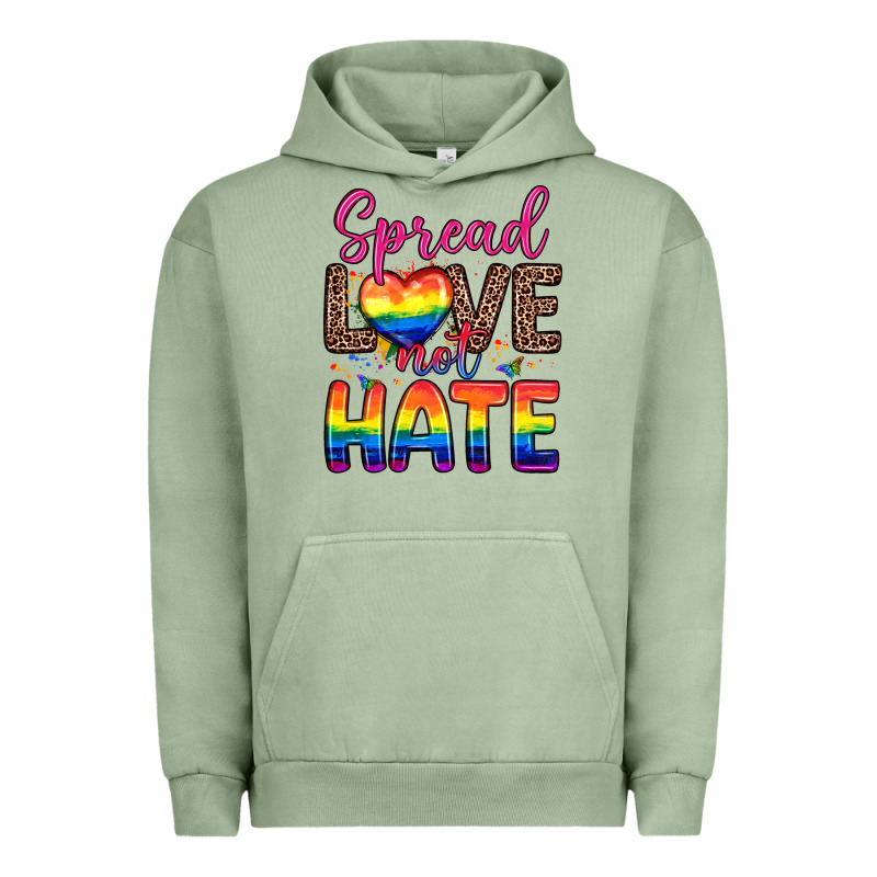 Spread Love Not Hate Urban Hoodie by Zillion Design Studio | Teevron