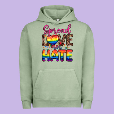 Spread Love Not Hate Urban Hoodie Designed By Zillion Design Studio