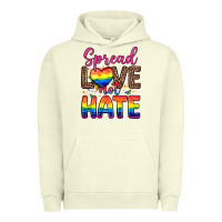 Pigment Pistachio spread love not hate Urban Hoodie - Zillion Design Studio