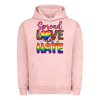 Pigment Salmon spread love not hate Urban Hoodie - Zillion Design Studio