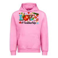 Fuchsia Pink love teacher life Urban Hoodie - texasbilliewilder
