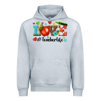 Heather Grey love teacher life Urban Hoodie - texasbilliewilder