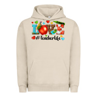 Pigment French Oak love teacher life Urban Hoodie - texasbilliewilder