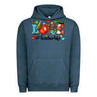 Pigment Midnight Navy love teacher life Urban Hoodie - texasbilliewilder