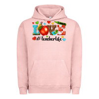 Pigment Salmon love teacher life Urban Hoodie - texasbilliewilder