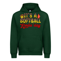 Forest Green it s a softball kinda day Urban Hoodie - Zillion Design Studio