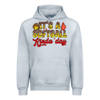 Heather Grey it s a softball kinda day Urban Hoodie - Zillion Design Studio