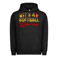 Pigment Black it s a softball kinda day Urban Hoodie - Zillion Design Studio