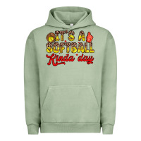 Pigment Oil Green it s a softball kinda day Urban Hoodie - Zillion Design Studio