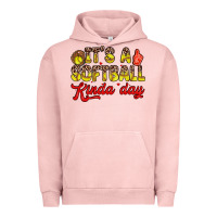 Pigment Salmon it s a softball kinda day Urban Hoodie - Zillion Design Studio