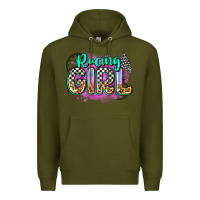 Army Green racing girl Premium Hoodie - Zillion Design Studio