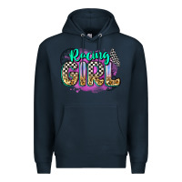 Navy racing girl Premium Hoodie - Zillion Design Studio