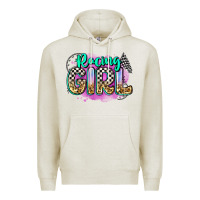 Oatmeal Heather racing girl Premium Hoodie - Zillion Design Studio