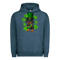Pigment Midnight Navy st. patrick's day lucky dachshund puppy Urban Hoodie - RanaPortraitStore