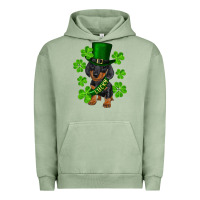 Pigment Oil Green st. patrick's day lucky dachshund puppy Urban Hoodie - RanaPortraitStore
