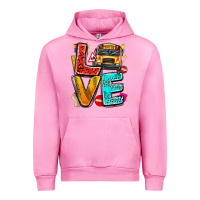 Fuchsia Pink love school bus Urban Hoodie - texasbilliewilder